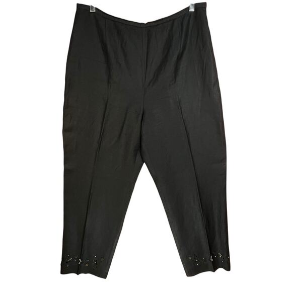 Yves Cossette DEPECHE Mode Vintage Womens  Black Linen‎ Rayon Blend Pants 14 - Picture 1 of 7